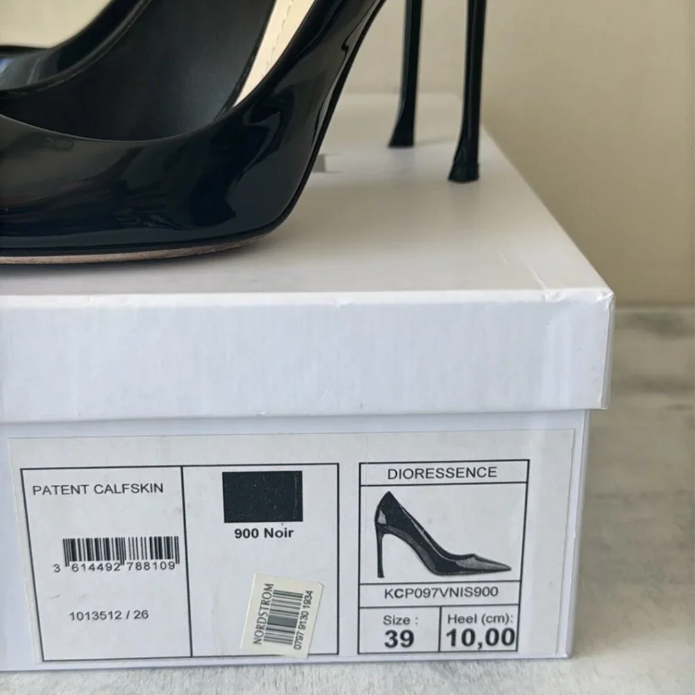Dior Essence Patent Calfskin Black Pump size 39 heel 10 cm - Picture 11 of 12